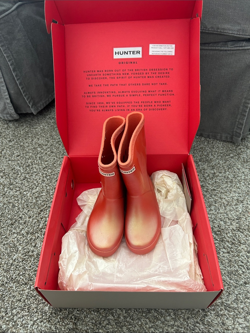 Hunter Kids Orange to Gold Gradient Rain Boots